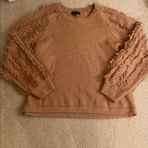 1. State Tan fringe sleeve sweater